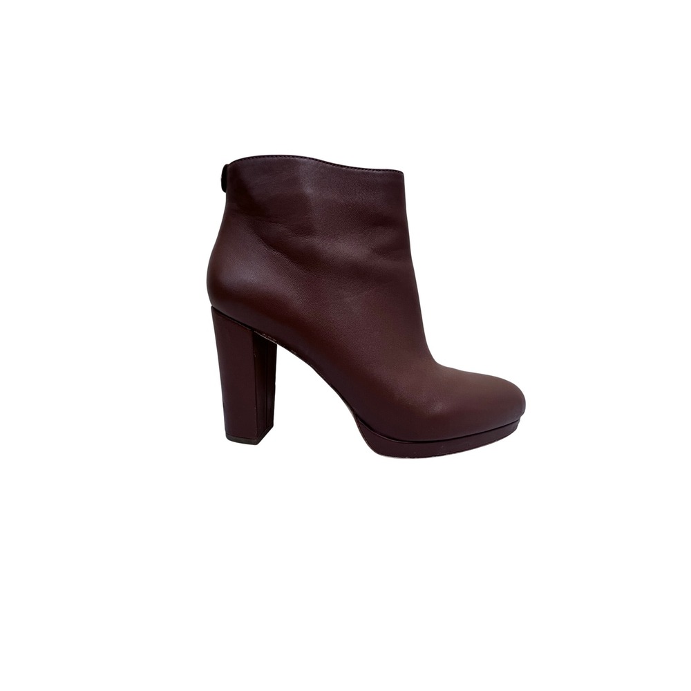 Michael Michael Kors Ankle Boots Women 9M Brown Good Leather Platform Block Heel
